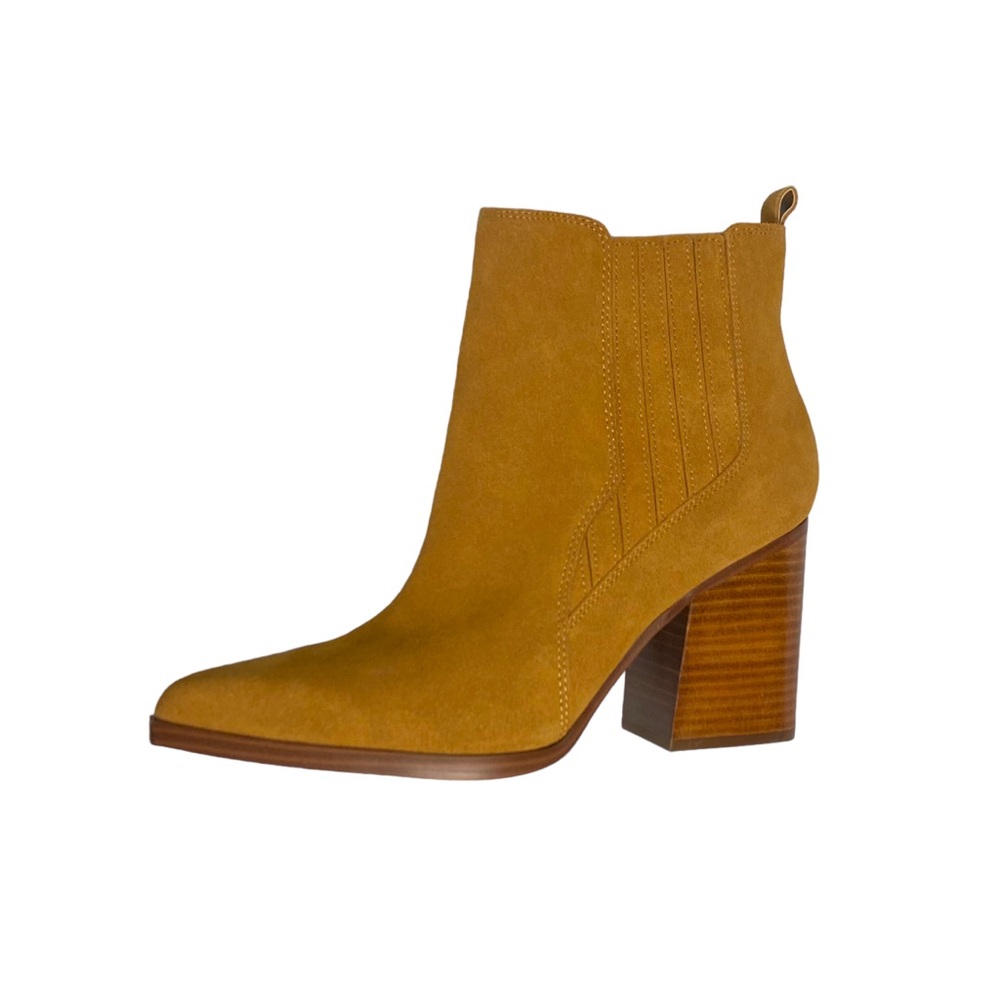 NWOT Marc Fisher 8.5 Pointed Toe Oshay Ankle Bootie Suede Leather Brown/Tan